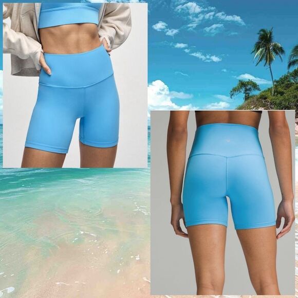 Lululemon Align High-Rise Short 6" Kayak Blue Light Size 4 NWT bike shorts